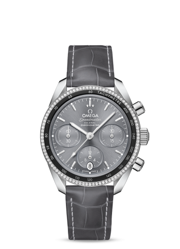Omega Speedmaster Co-Axial 38 Stainless Steel / Diamond / Grey / Strap